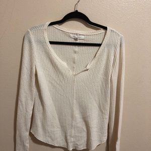 Aeropostale Cream Thermal Long Sleeve Top